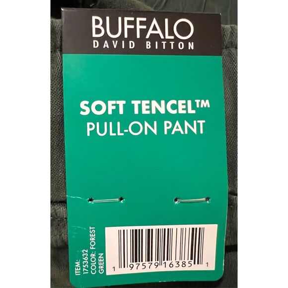 NWT BUFFALO DAVID BITTON Soft Tencel Pull-On Pants Women’s Size XL Forest Green - Picture 5 of 7